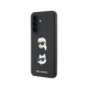 Juodas dėklas Samsung Galaxy A37 telefonui "Karl Lagerfeld Liquid Silicone Metal Karl and Choupette Case"