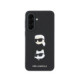 Juodas dėklas Samsung Galaxy A37 telefonui "Karl Lagerfeld Liquid Silicone Metal Karl and Choupette Case"
