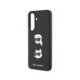 Juodas dėklas Samsung Galaxy A37 telefonui "Karl Lagerfeld Liquid Silicone Metal Karl and Choupette Case"