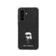 Juodas dėklas Samsung Galaxy A37 telefonui "Karl Lagerfeld Fixed Glitter Metal Ikonik Case"