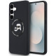 Juodas dėklas Samsung Galaxy S25 FE telefonui "Karl Lagerfeld Liquid Silicone K&CH Heads MagSafe Case"