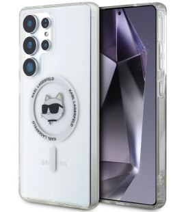 Skaidrus dėklas Samsung Galaxy S25 Ultra telefonui "Karl Lagerfeld IML Choupette Head MagSafe Case"
