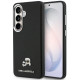Juodas dėklas Samsung Galaxy S26 telefonui "Karl Lagerfeld Grained PU Leather K&CH Heads Magnetic Case"