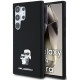 Juodas dėklas Samsung Galaxy S24 Ultra telefonui "Karl Lagerfeld Liquid Silicone Metal Karl and Choupette Case"