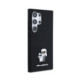 Juodas dėklas Samsung Galaxy S24 Ultra telefonui "Karl Lagerfeld Liquid Silicone Metal Karl and Choupette Case"