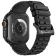 Juoda apyrankė Apple Watch (44 / 45 / 46 / 49 mm) laikrodžiams "Forcell Silicone Strap"