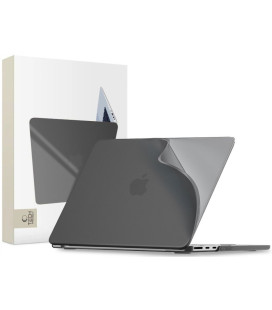 Matinis juodas dėklas Apple MacBook Air 15 M2 - M5 / 2023 - 2026 kompiuteriui "Tech-Protect Softshell"