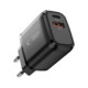 Juodas 1xUSB-A + 1xUSB-C PD65W / QC3.0 pakrovėjas "Tech-Protect NCA65W-GAN 2-Port"