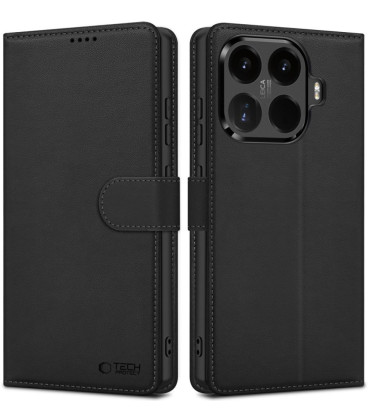 Juodas atverčiamas dėklas Xiaomi 17T Pro telefonui "Tech-Protect Wallet"