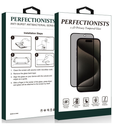 LCD apsauginis stikliukas 2.5D Privacy Perfectionists Samsung S942 S26 juodas