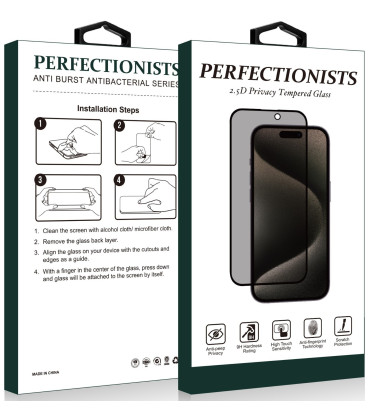 LCD apsauginis stikliukas 2.5D Privacy Perfectionists Samsung S947 S26 Plus juodas