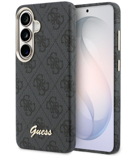 Juodas dėklas Samsung Galaxy S26 telefonui "Guess PU 4G Script Metal Logo Magnetic Case"