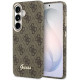 Rudas dėklas Samsung Galaxy S26 telefonui "Guess PU 4G Script Metal Logo Magnetic Case"