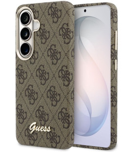 Rudas dėklas Samsung Galaxy S26 telefonui "Guess PU 4G Script Metal Logo Magnetic Case"