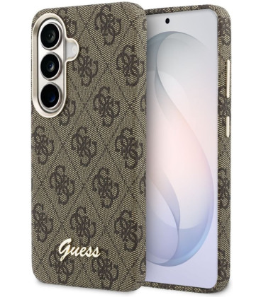 Rudas dėklas Samsung Galaxy S26 telefonui "Guess PU 4G Script Metal Logo Magnetic Case"