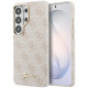 Rožinis dėklas Samsung Galaxy S26 Ultra telefonui "Guess PU 4G Script Metal Logo Magnetic Case"
