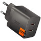 Pilkas (Gunmetal) 47W 2xUSB-C pakrovėjas "Spigen EE472EE-GAN Essential 2-Port"