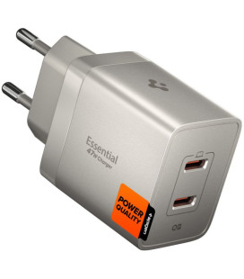 Pilkas (Natural Titanium) 47W 2xUSB-C pakrovėjas "Spigen EE472EE-GAN Essential 2-Port"