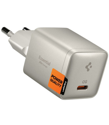 Pilkas (Natural Titanium) 30W 1xUSB-C pakrovėjas "Spigen EE301EE-GAN Essential 1-Port"