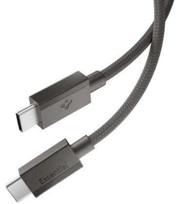 Pilkas (Gunmetal) laidas USB-C - USB-C 60W / 150cm "Spigen EB6015CC Essential"