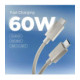 Pilkas (Natural Titanium) laidas USB-C - USB-C 60W / 150cm "Spigen EB6015CC Essential"