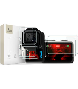 Stiklo ir plėvelių rinkinys GoPro Mission 1 / Pro kamerai "Tech-Protect Foil & Glass Fit+ 2-Set"
