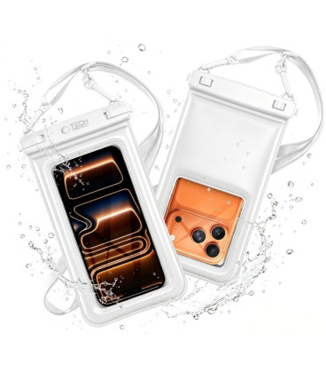 Baltas universalus vandeniui atsparus 6.9" dėklas "Tech-Protect UWC7 Floating Waterproof"