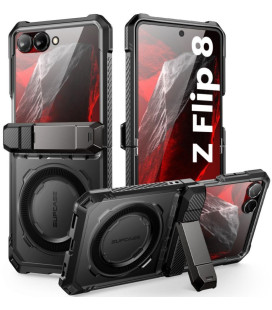 Juodas dėklas Samsung Galaxy Z Flip 8 telefonui "Supcase UB Grip Mag Magsafe"