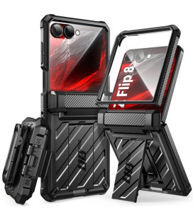 Juodas dėklas Samsung Galaxy Z Flip 8 telefonui "Supcase Unicorn Beetle Pro"