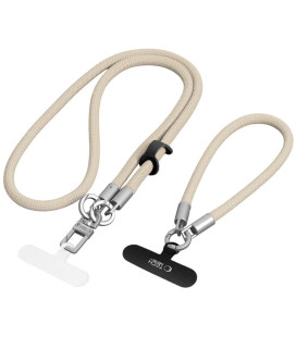 Smėlio spalvos dirželis telefonui "Tech-Protect C10S Rope Crossbody & Wrist"