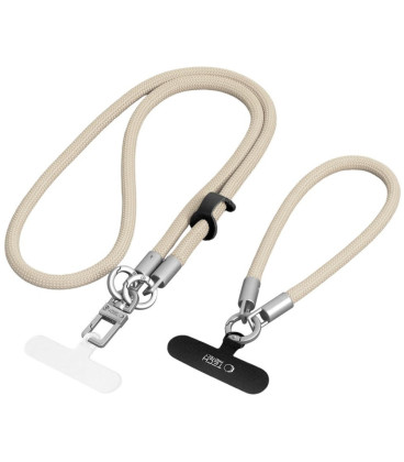 Smėlio spalvos dirželis telefonui "Tech-Protect C10S Rope Crossbody & Wrist"