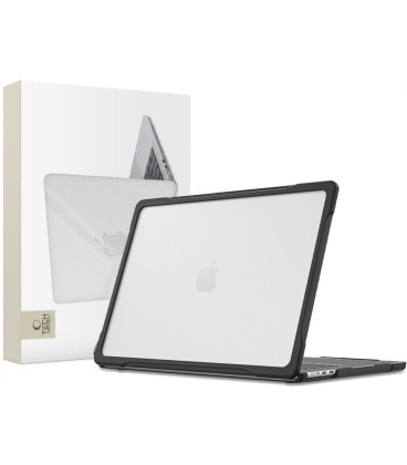 Juodas / matinis skaidrus dėklas Apple MacBook Air 13 M2-M5 2023-2026 kompiuteriui "Tech-Protect Velar"