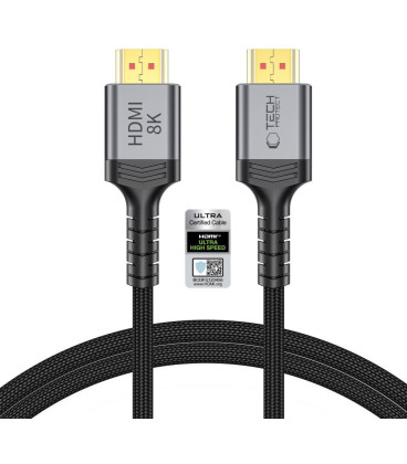 Juodas HDMI 2.1 - HDMI 2.1 4K 120Hz / 8K 60Hz 100cm laidas "Tech-Protect Ultraboost"