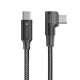 Juodas USB-C - USB-C QC4.0 PD 5A Cafule 200cm laidas "Forcell F-Energy Cafule 90°"