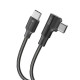 Juodas USB-C - USB-C QC4.0 PD 5A Cafule 200cm laidas "Forcell F-Energy Cafule 90°"
