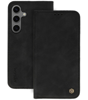 Juodas atverčiamas dėklas Samsung Galaxy A57 5G telefonui "Wonder Prime Case"