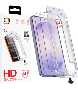 Apsauginis grūdintas stiklas Samsung Galaxy S26 telefonui "Tel Protect Dust-Free Easy Fit Full Glue 6D 2-Pack"