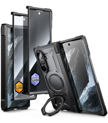Juodas dėklas Samsung Galaxy Z Fold 8 Ultra telefonui "Supcase UB Grip Mag Magsafe 2-Set"