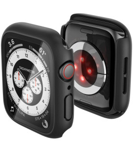 Juodas dėklas Apple Watch 4 / 5 / 6 / SE 1 / 2 / 3 (44 mm) laikrodžiui "Spigen Thin Fit"