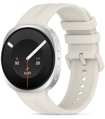 Smėlio spalvos apyrankė Samsung Galaxy Watch 8 / 9 / Classic (40 / 44 / 46 mm) laikrodžiui "Tech-Protect Silicone Evo"