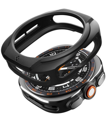 Matinis juodas dėklas Samsung Galaxy Watch Ultra 2 2026 (47 mm) laikrodžiui "Spigen Liquid Air"