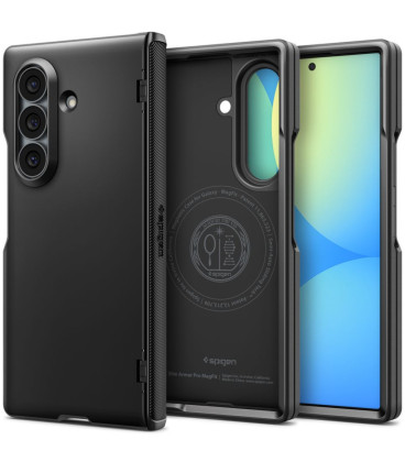 Juodas dėklas Samsung Galaxy Z Fold 8 Ultra telefonui "Spigen Slim Armor Pro Magsafe"