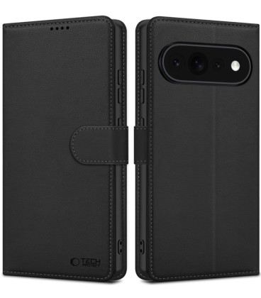 Matinis juodas atverčiamas dėklas Google Pixel 11 Pro XL telefonui "Tech-Protect Wallet"