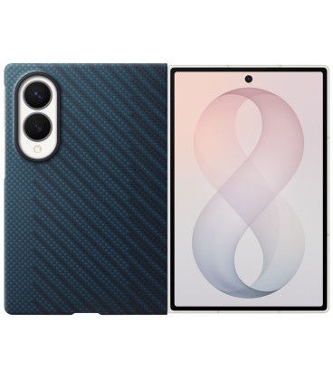 Originalus mėlynas dėklas "Carbon Magnet Case" Samsung Galaxy Z Fold 8 telefonui "EF-KF971SNE"