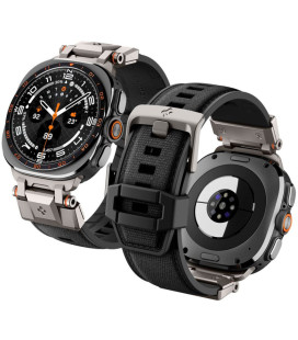 Juoda apyrankė Samsung Galaxy Watch Ultra 1 / 2 2024-2026 (47 mm) laikrodžiui "Spigen Durapro Armor Band"