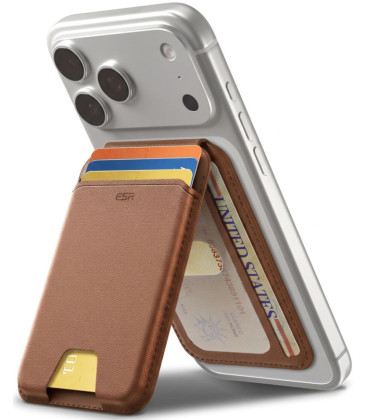 Rudas kortelių dėklas "ESR Classic Rfid Magnetic Wallet Stand"