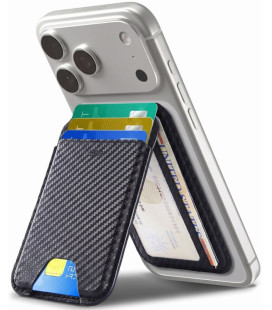 Juodas (Carbon) kortelių dėklas "ESR Classic Rfid Magnetic Wallet Stand"
