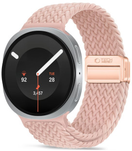 Rožinė (Dusty Rose) apyrankė Samsung Galaxy Watch 8 / 9 / Classic (40 / 44 / 46 mm) "Tech-Protect NylonMag"