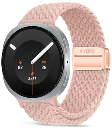 Rožinė (Dusty Rose) apyrankė Samsung Galaxy Watch 8 / 9 / Classic (40 / 44 / 46 mm) "Tech-Protect NylonMag"