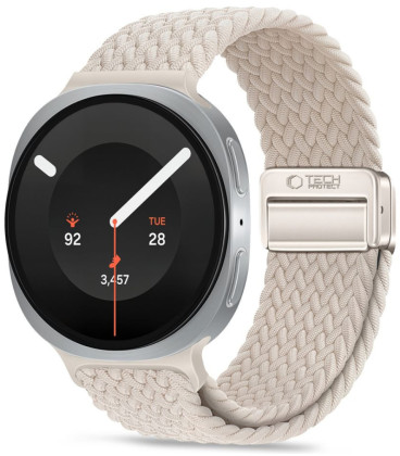 Smėlio spalvos (Starlight) apyrankė Samsung Galaxy Watch 8 / 9 / Classic (40 / 44 / 46 mm) "Tech-Protect NylonMag"